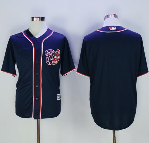 Nationals Blank Navy Blue New Cool Base Stitched MLB Jersey - Click Image to Close